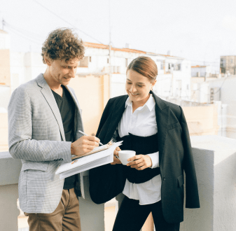 Two marketers talking