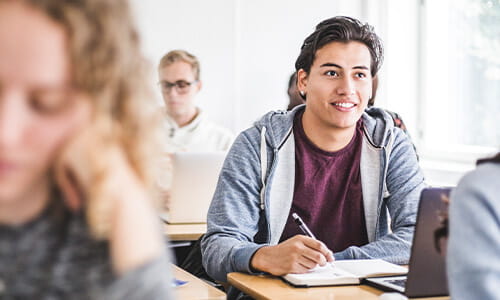 English course student studying